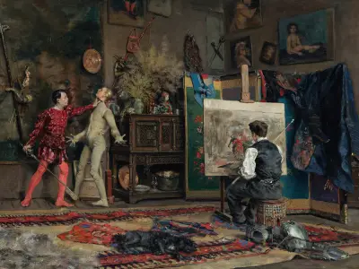 In The Artist’s Studio, Julius Leblanc Stewart