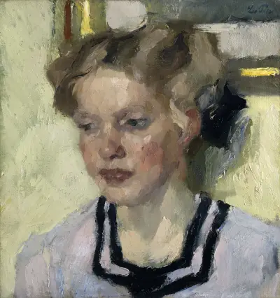 Portrait of Mina Hasch av Leo Putz