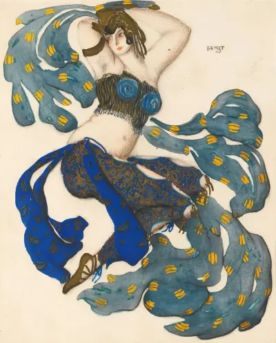 Kostümentwurf für eine Odaliske in Scheherazade von Léon Bakst