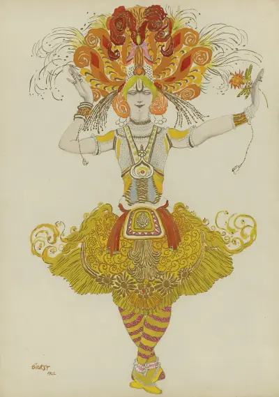 Kostümentwurf für den Feuervogel von Léon Bakst