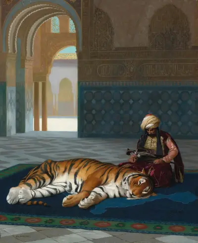 Der Tiger und der Wärter von Jean-Léon Gérôme