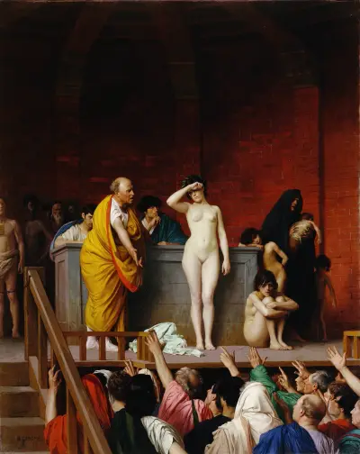 Sklavenmarkt im antiken Rom von Jean-Léon Gérôme