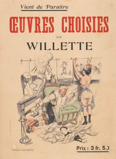 Reclamebiljet voor de Oeuvres Choisies van Adolphe Léon Willette, Adolphe Léon Willette