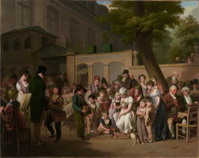 Entrance to the Jardin Turc av Louis-Léopold Boilly