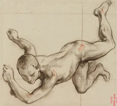 Studie zkrouceného nahého mladíka, Henri Leopold Lévy
