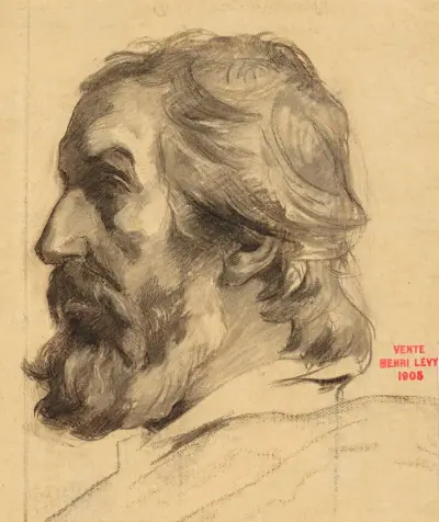 Studie mužské hlavy z profilu, Henri Leopold Lévy