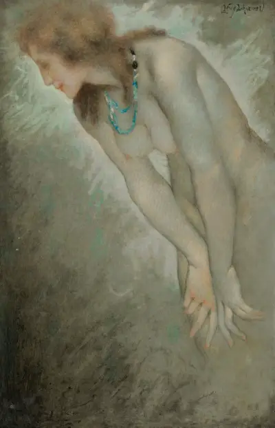 Femme nue portant un collier, Lucien Lévy-Dhurmer