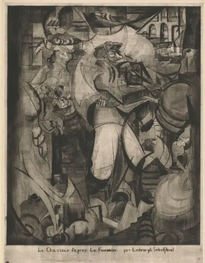 Prent, after Henri Victor Gabriel Le Fauconnier av Lodewijk Schelfhout