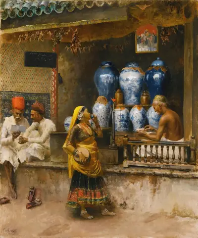 A Perfumer’s Shop, Bombay av Edwin Lord Weeks