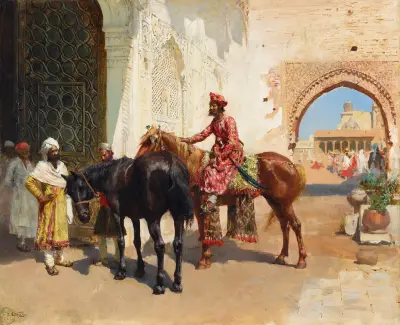 Persian Horse Seller, Bombay av Edwin Lord Weeks