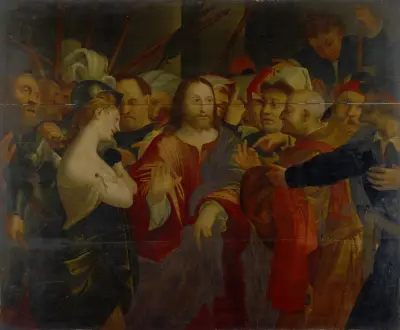 Christ And The Adulteress von Lorenzo Lotto