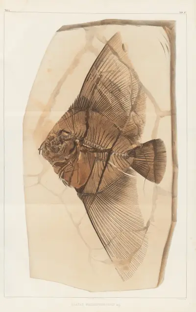 Recherches sur les poissons fossiles Pl.393 av Louis Agassiz