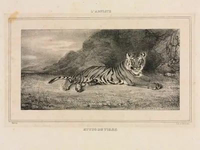 Study of a Tiger av Antoine-Louis Barye