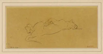 Tigre mort av Antoine-Louis Barye