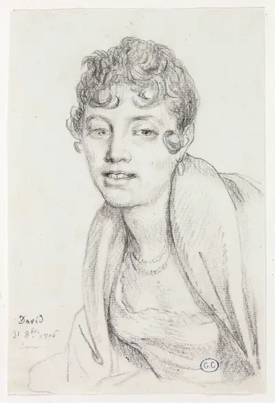 Bust of Angelique Mongez av Jacques Louis David