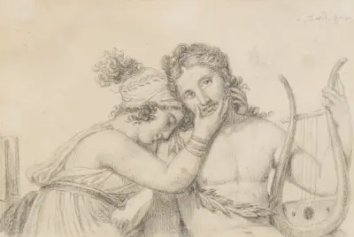 Orpheus en Eurydice av Jacques Louis David