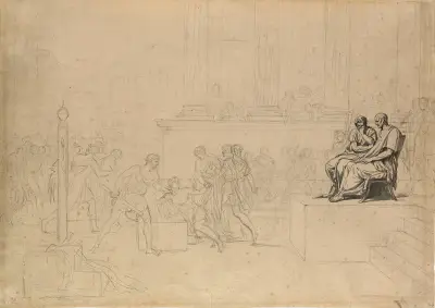 Study for the Execution of the Sons of Brutus av Jacques Louis David