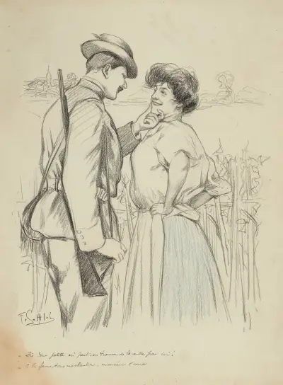 Dis donc petite, où peut-on trouver de la caille par ici – à la ferme, dans ma chambre, monsieur l’comte av Fernand Louis Gottlob
