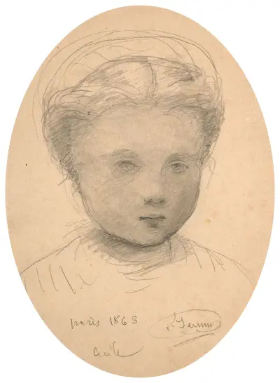 Portrait of Cécile, daughter of the artist av Louis Janmot