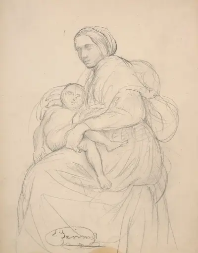Study for Virgin and Child av Louis Janmot
