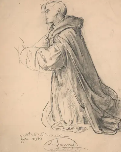Study of Saint Dominic for ‘Le Rosaire’, 1880 – nr 1 av Louis Janmot