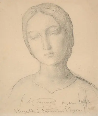 Study of Virgin for the ‘Banner of Hyères’ av Louis Janmot