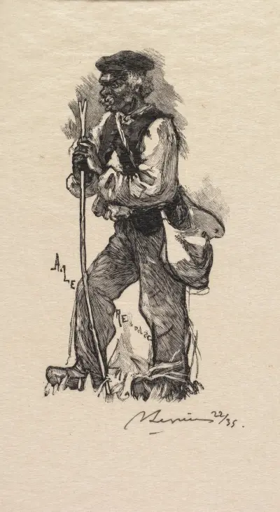 Schlangenhändler, 1890 – Nr. 2 von Auguste Louis Lepère