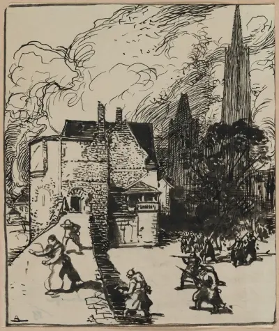 Die Belagerung von Maubeuge von Auguste Louis Lepère
