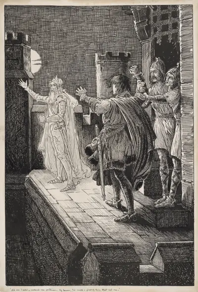 Hamlet. Still am I called – unhand me gentlemen, by heaven, I’ll make a ghost of him that lets me av Louis Rhead