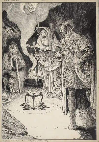 Macbeth, act IV, scene I av Louis Rhead