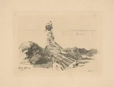 Femme assis sur un rocher (Woman sitting on a rock), 1874 – Nr. 1, Louise Abbéma