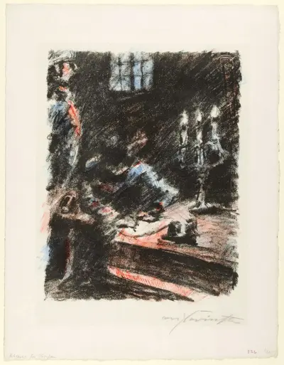 Torgau. Der König schreibt auf den Stufen des Altars av Lovis Corinth