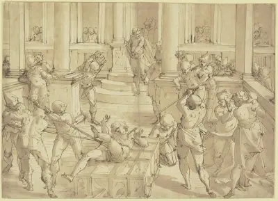 Die Marter des Heiligen Laurentius av Luca Cambiaso
