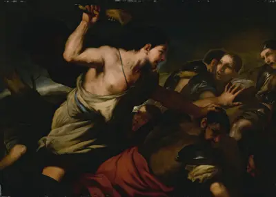 Samson Slaying The Philistines av Luca Giordano