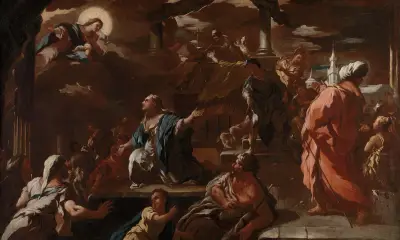 The Vision of Saint Mary of Egypt av Luca Giordano