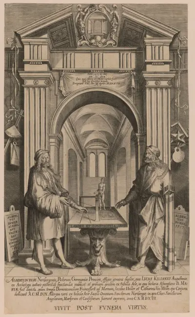 Alberti Dureri Noribergensis, Pictorum Germaniae Principis effigies genuina duplex av Lucas Kilian