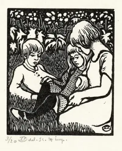 Drie kinderen von Lucien Pissarro