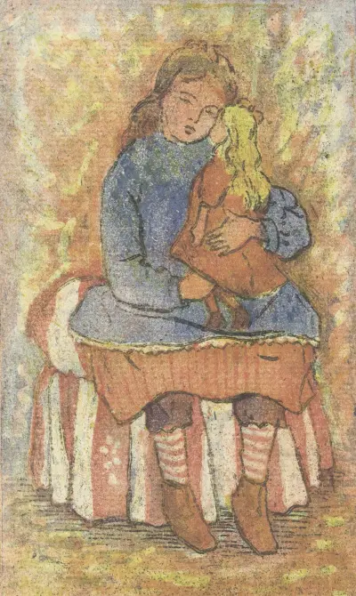 Meisje met pop von Lucien Pissarro