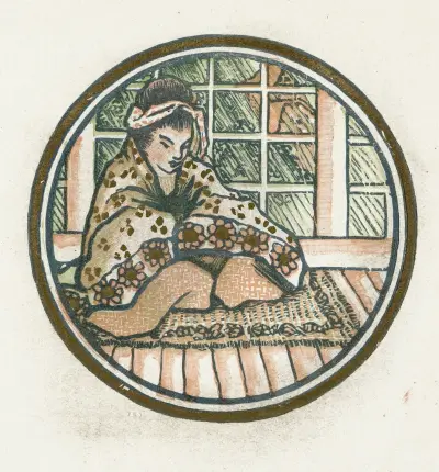 Zittende Japanse vrouw von Lucien Pissarro