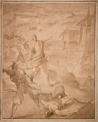 Alexander Farnese Directing the Siege of Antwerp von Ludovico Carracci