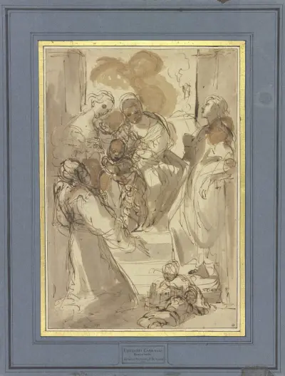 Virgin and Child with Saints Catherine, John the Evangelist, and Francis von Ludovico Carracci