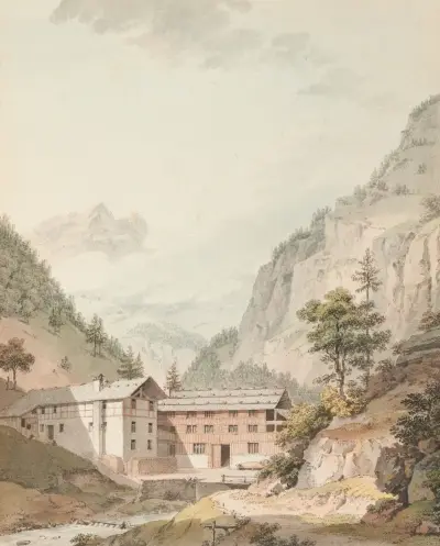 Bad Weissenburg av Johann Ludwig Aberli