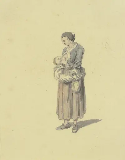 Breast-feeding woman av Johann Ludwig Aberli