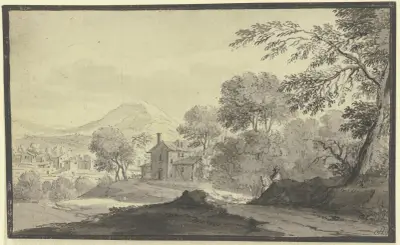 Haus an einem Weg av Johann Ludwig Aberli