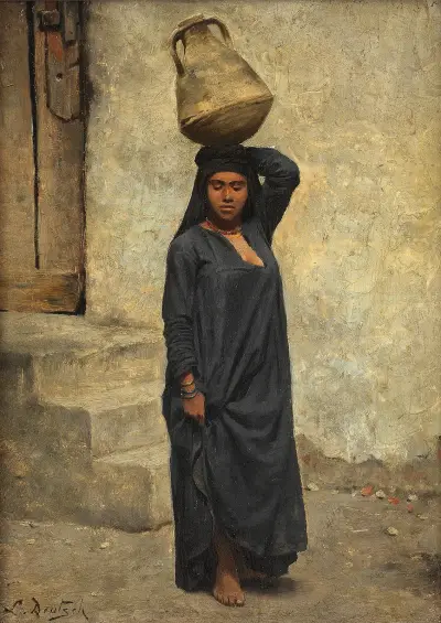 An Egyptian water carrier av Ludwig Deutsch