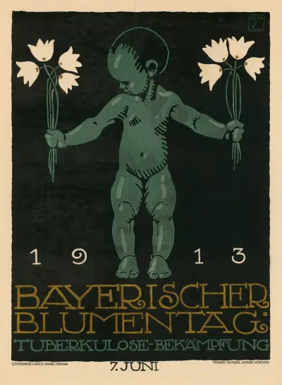 Bayrischer Blumentag. Tuberkulose-Bekämpfung 1913, Ludwig Hohlwein