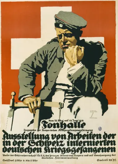 Tonhalle … Ausstellung von Arbeiten der in der Schweiz internierten deutschen Kriegsgefangenen, Ludwig Hohlwein