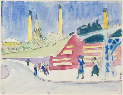 Bahndamm av Ernst Ludwig Kirchner