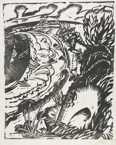 Dune Landscape with a Curving Bay av Ernst Ludwig Kirchner