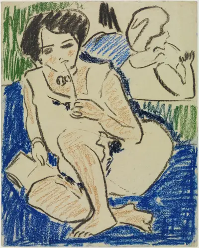 Sedící s knihou, Ernst Ludwig Kirchner